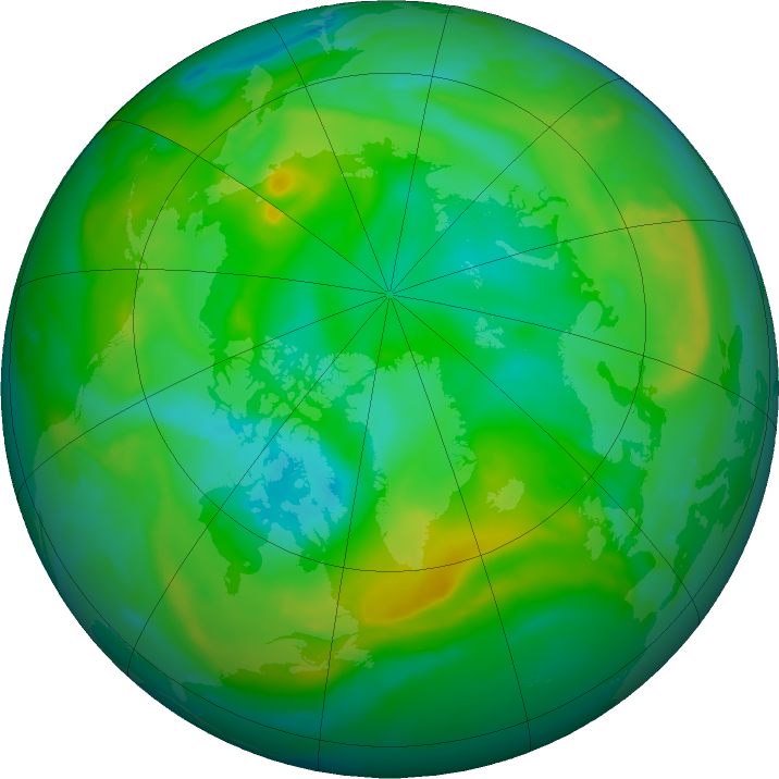 Arctic ozone map for 13 August 2024